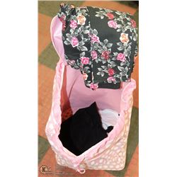 PINK WHEELED CARRY ALL FILLED