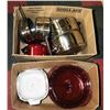 Image 1 : BOX OF POTS, PANS AND CORNINGWARE