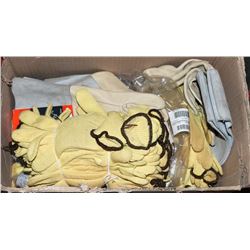 BOX OF ASSORTED NEW WORK GLOVES