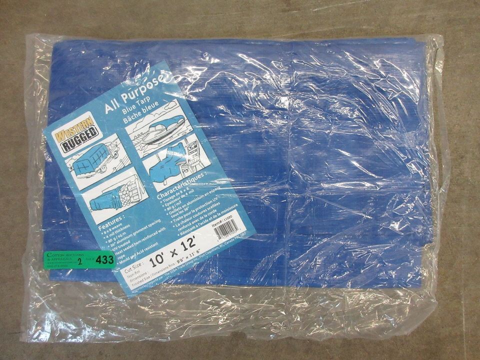 2 New Western Rugged 10 x 12 Foot Blue Tarps