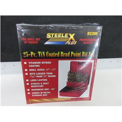 New 25 piece Drill Bit Set in metal index / Brad point for woodworking