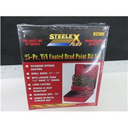 New 25 piece Drill Bit Set in metal index / Brad point for woodworking