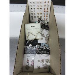 Box with a large amount of Women's Earings &  Charms /  assorted