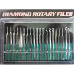 New 20 Piece Diamond Rotary Files with case / 1/8th collet