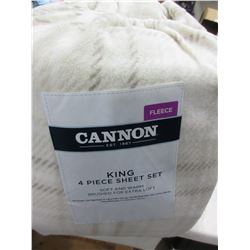 New KING size 4 piece Fleece Sheet Set soft & warm