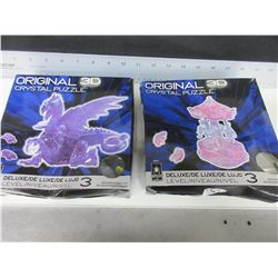 2 Original 3 D Crystal Puzzles  56pc & 83pc ages 12+
