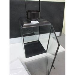 New Metal and glass Hurricane Lantern 7 x 7 x 12