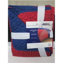 New FULL QUEEN Colormate Reversable Quilt