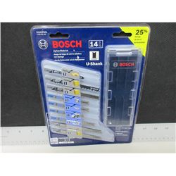 New Bosch 14 piece Jig Saw Blades with storage case