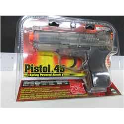 New Air Soft .45 cal Pistol 200fps spring power High capacity magazine 70bb's