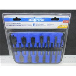 New Mastercraft Spade Bit Set black oxide coated 13 piece 1/4 - 1"