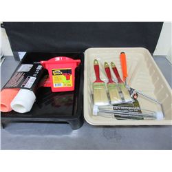 New Painting Bundle / 2 trays 3 Brushes 2 rollers & Handle & Can Holster