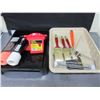 Image 1 : New Painting Bundle / 2 trays 3 Brushes 2 rollers & Handle & Can Holster