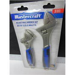New Mastercraft 3 piece Adjustable Wrench set