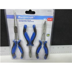 New Mastercraft 3 piece long reach mini pliers set