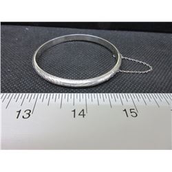 Sterling Silver 925 Bangle with safety chain