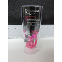 New DinoSaur Driver Zippered Headphones / Pink