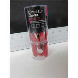 New DinoSaur Driver Zippered Headphones / Red