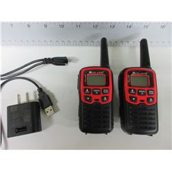 Midland Walkie Talkies charged tested and working / one charge port is