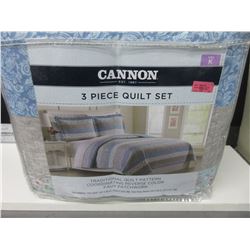 New KING Cannon 3 piece Quilt set