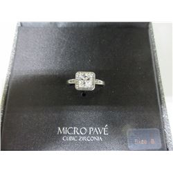 Micro Pav'E 1ct Princess cut Cubic Zirconia Ring size 8/ makes a great gift