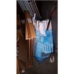 PLASTIC SHELVES AND WOODEN DRYING RACK AND IRONING BOARD