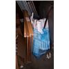Image 1 : PLASTIC SHELVES AND WOODEN DRYING RACK AND IRONING BOARD