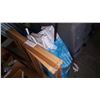Image 2 : PLASTIC SHELVES AND WOODEN DRYING RACK AND IRONING BOARD