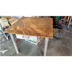 HEAVY DUTY 4 FOOT BY 4 FOOT STEEL TABLE
