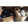 Image 1 : 2 BOXES HOCKEY SKATES, HELMETS AND BOX OF BASEBALLS