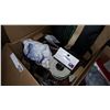 Image 1 : BOX OF NEW BELTS, BAG AND DECOR