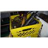 Image 3 : CRATE OF GREASE GUNS AND BASKET OF TOOLS