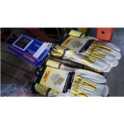 6 PAIRS OF NEW CONDOR SIZE LARGE WORK GLOVES AND 12PC XZN BIT SET