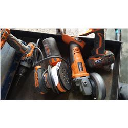 RIDGID 3PC CORDLESS TOOLS AND RIDGED CORDED SANDER