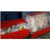 Image 1 : TOTE OF POGS AND TOTE OF HEART DECORATIONS