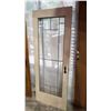 Image 2 : THREE LARGE WHITE FRAMED LEADED GLASS DOORS