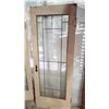 Image 3 : THREE LARGE WHITE FRAMED LEADED GLASS DOORS