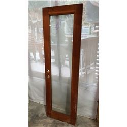 24X77 INCH EXTERIOR SOLID WOOD DOOR WITH DOUBLE PANE GLASS PANEL