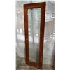 Image 1 : 24X77 INCH EXTERIOR SOLID WOOD DOOR WITH DOUBLE PANE GLASS PANEL