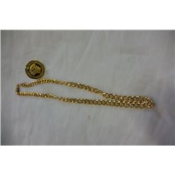GOLD TONE RING AND CHAIN