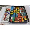Image 1 : TRAY OF LESNEY AND HOTWHEEL REDLINES AND VINTAGE DIECAST PLANES