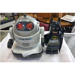 ROBIE JR. REMOTE COMMAND INTELLIGENT ROBOT AND BATMAN FIGURE CLOCK