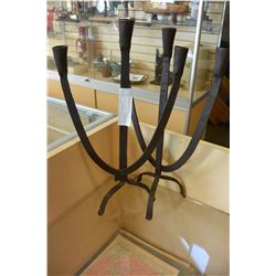 PAIR OF HAND-HAMMERED CANDELABRAS