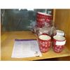 Image 1 : 16PC CRANBERRY FLORAL LACE TEMPTATIONS DINNER WARE