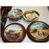 Image 2 : BOX OF COLLECTOR PLATES IN WOOD HOLDERS FROM WANBURG MINT