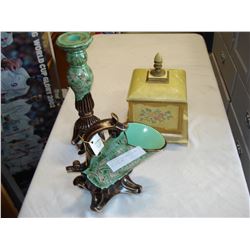 WINE HOLDER AND CANDLE HOLDER AND LIDDED BOX