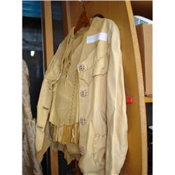 HANDMADE LEATHER BUCKSKIN NATIVE SUIT