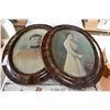 Image 2 : TWO VINTAGE OVAL PICTURES AND MAGNETIC WALL CALENDAR