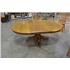 Image 3 : OAK DINING TABLE WITH 4 PRESSBACK CHAIRS