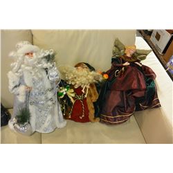 2 VINTAGE SANTAS AND ANGEL FIGURES